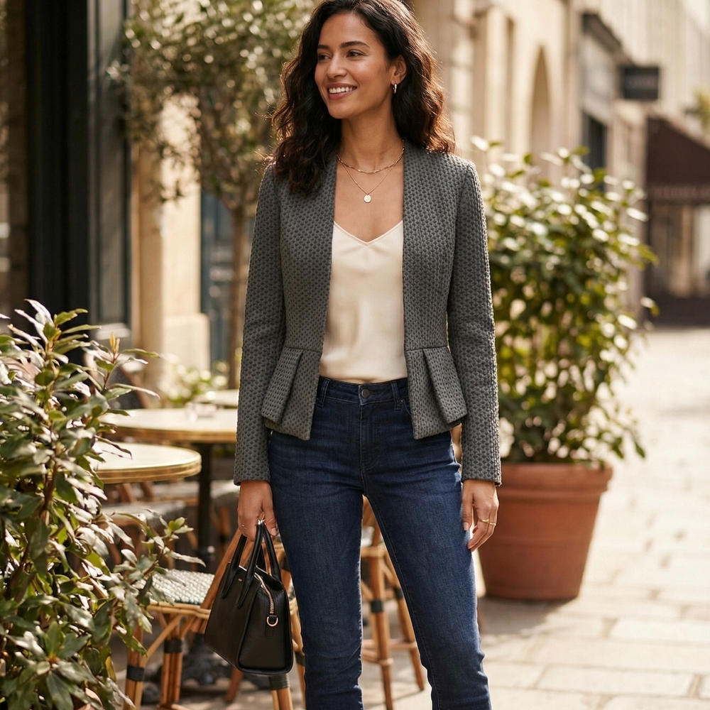 H&M Textured Black Blazer sizs XS long sleeve - Picture 6 of 6